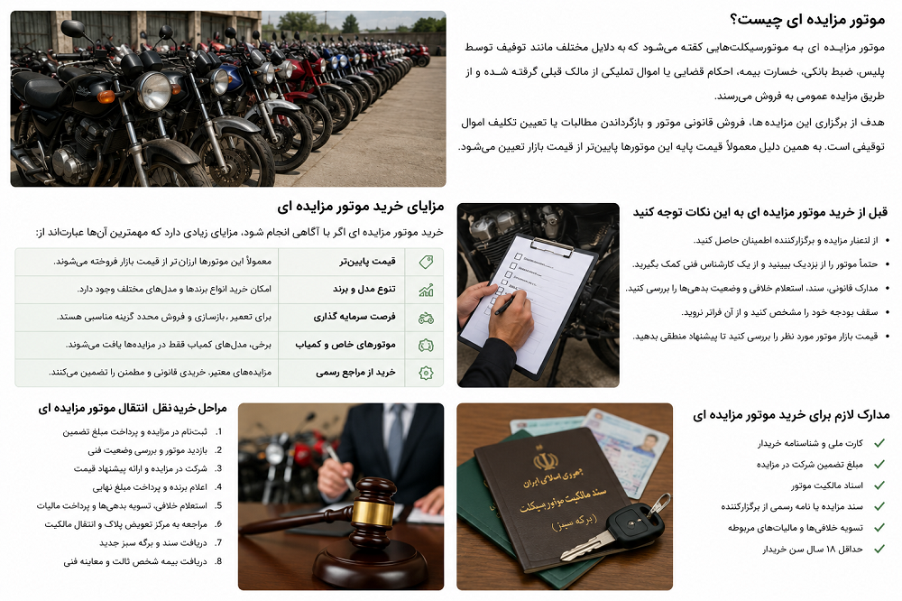 مراحل خرید موتور مزایده ای