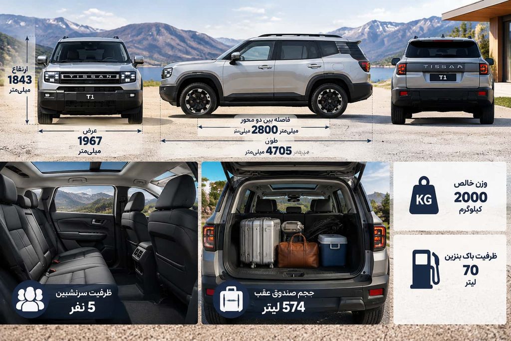 ابعاد تیسان T1