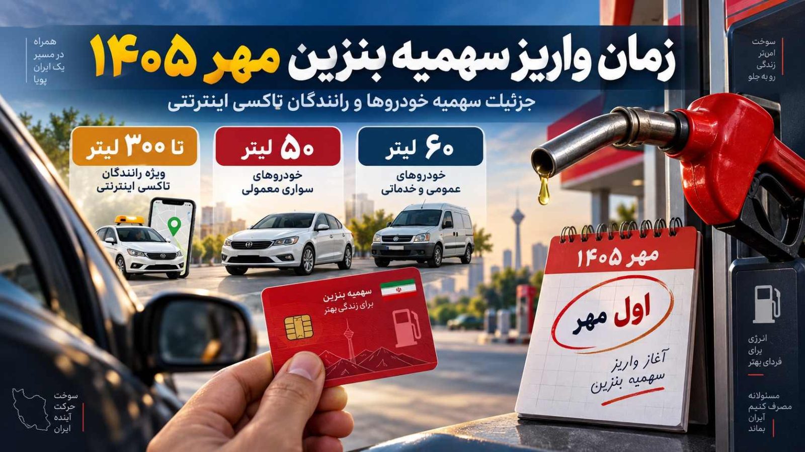 سهمیه بنزین مهر ماه کی واریز می‌شود؟ مقدار و قیمت آن چه تغییری میکند؟