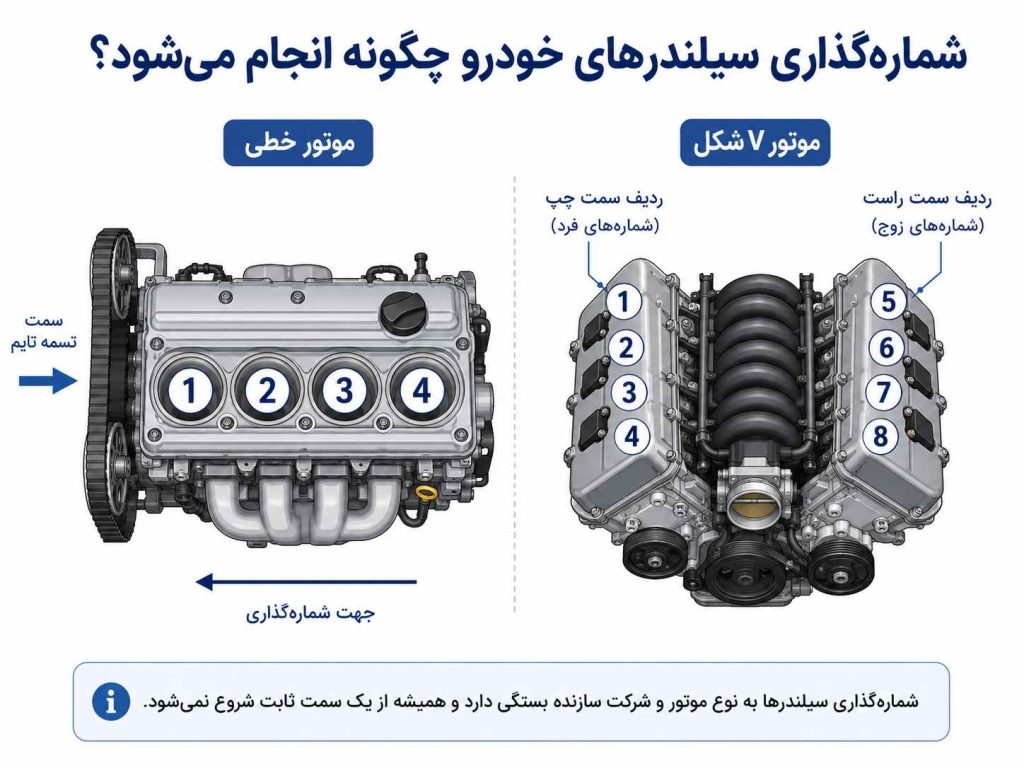 شمارش سیلندر از کدام سمت است